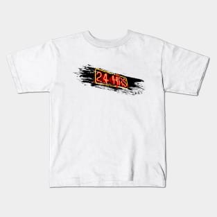 24 hours Neon Sign Design Kids T-Shirt